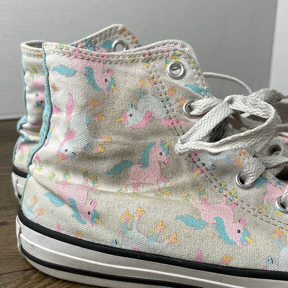 Converse All Star Girls Rainbow Unicorn Skates High Top White Junior SZ 5Y Shoes - Picture 2 of 8